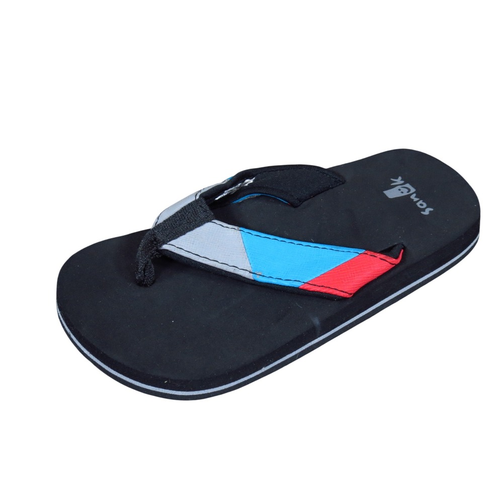 Sanuk Root Beer Toddler Flip Flop Sandals Size 8-9 Beach Pool Black Multi-Color